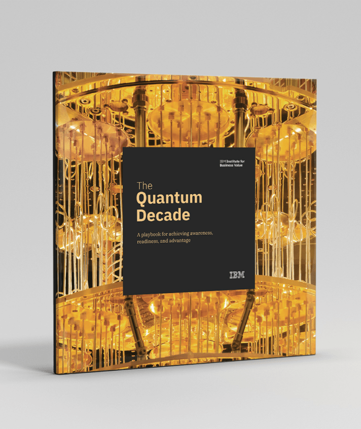 The Quantum Decade title written in a cover with photography of a quantum machine